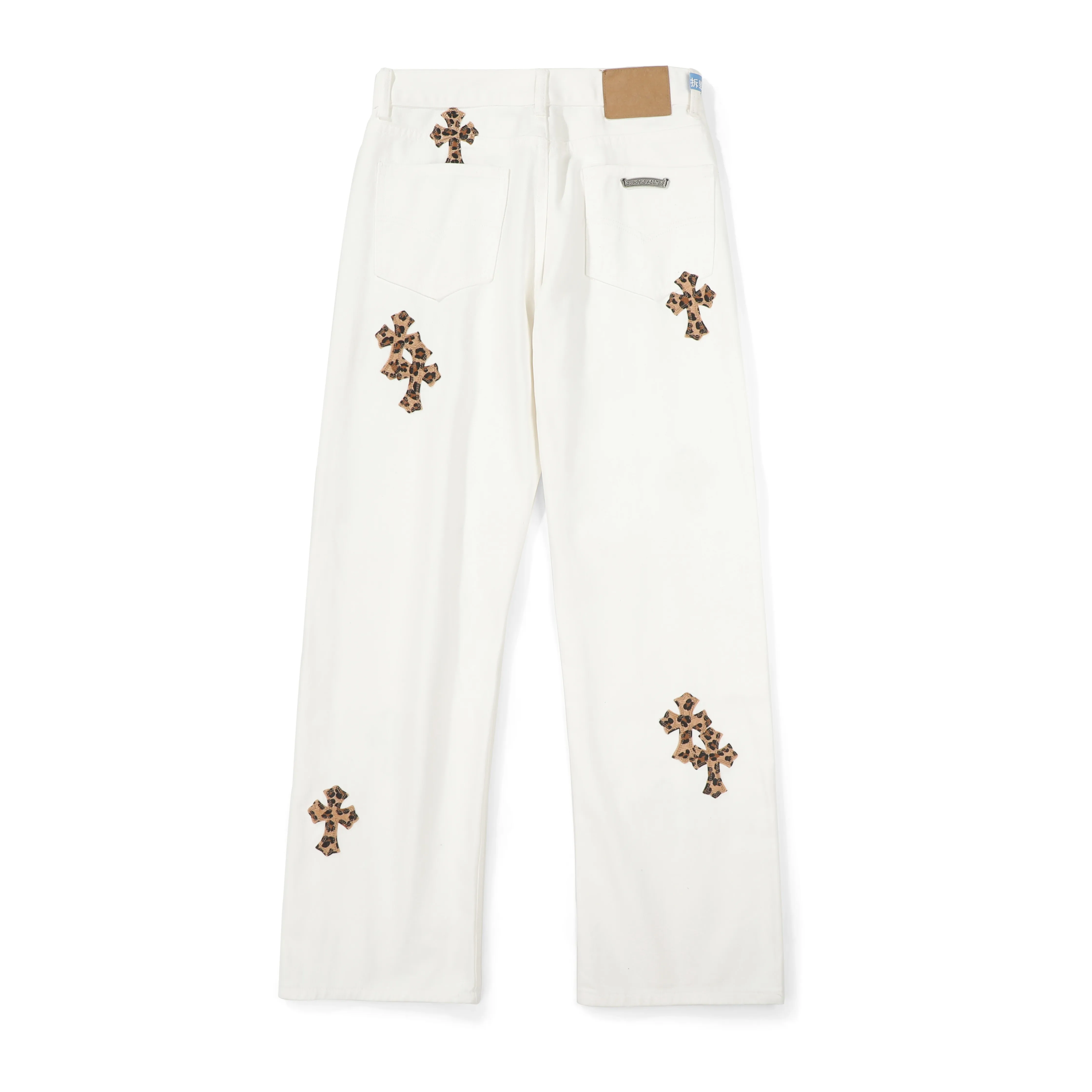 P250 Chrome Hearts Mattyboy graffiti painted leopard print horse hair cross jeans Special Italian cowhide print and cut Customized sheepskin three-layer thick thread leather The whole body is spliced in heavy water washing process Craftsmen hand-splash ink You can see the details Three-dimensional cutting version Loose and comfortable without picking up the figure Make you taller and slimmer Factory Seiko Original quality control Same style for men and women Can be matched with couples Versatile recommendation Necessary jeans for all seasons Color: White Size: 28/30/32/34 Waist: 71/76/81/86 Hips: 95/100/105/110 Pants length: 98/100/102/104
